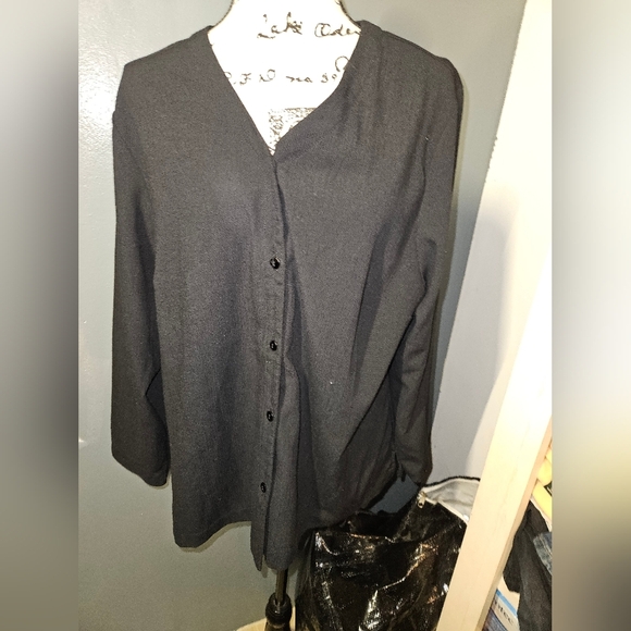 Pendleton Womans Black Long Sleeve Blouse Size 18w - Picture 1 of 13